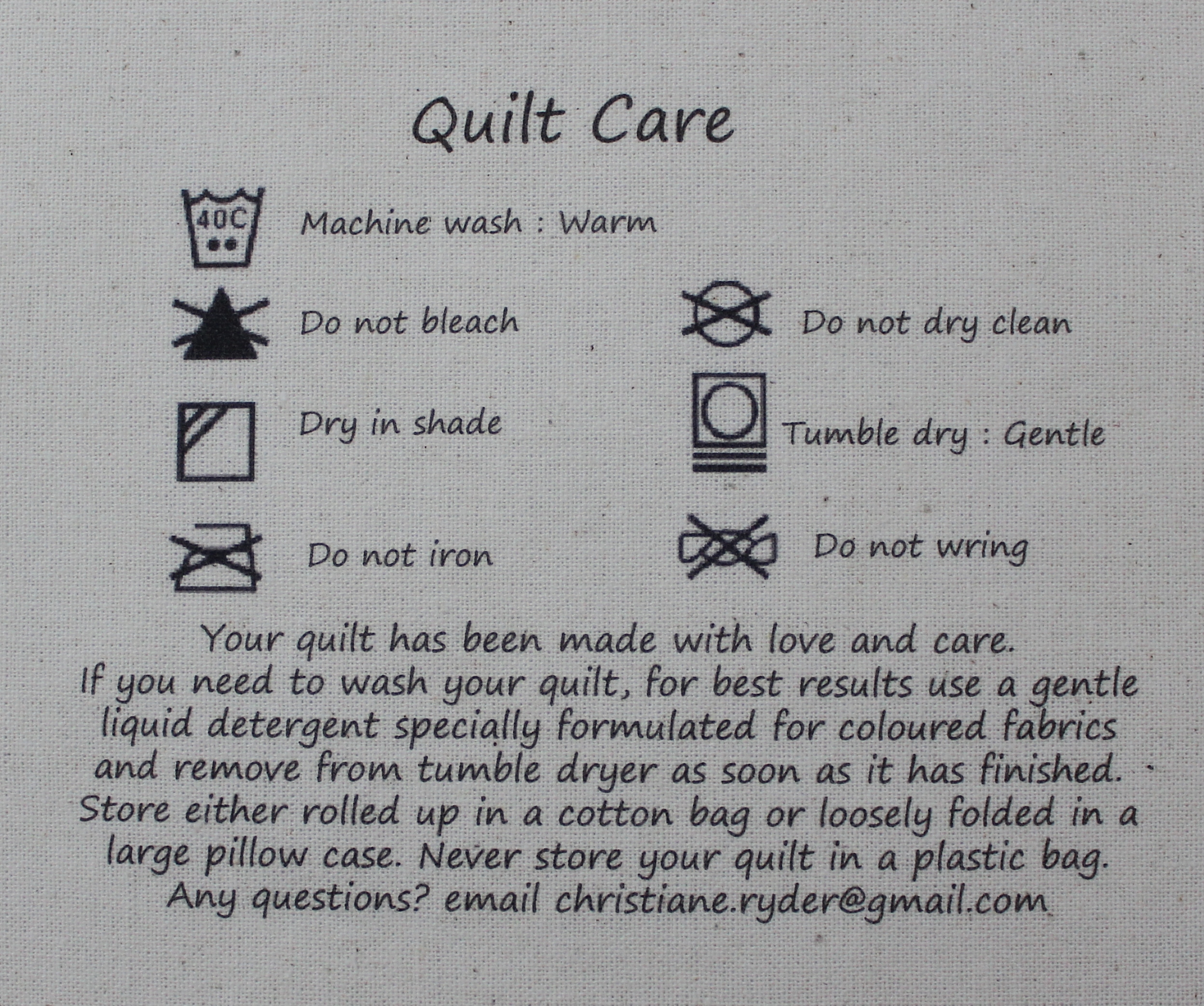 Washing Instructions Christianeryder